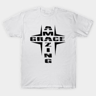 Cross, Amazing Grace, God, Faith, Religion T-Shirt